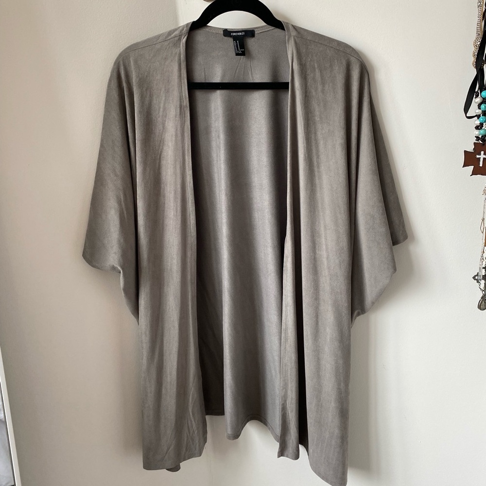 Grey suede cover up